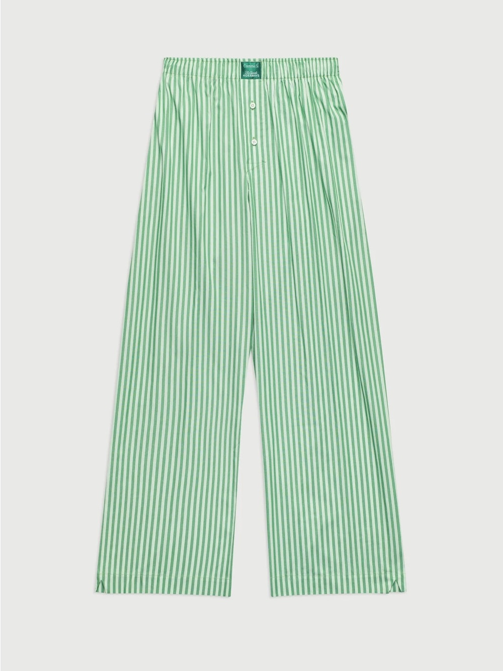 Comme Si The Coppola Hideaways La Boxer Alta Pant Green Turtle Inn Stripe
